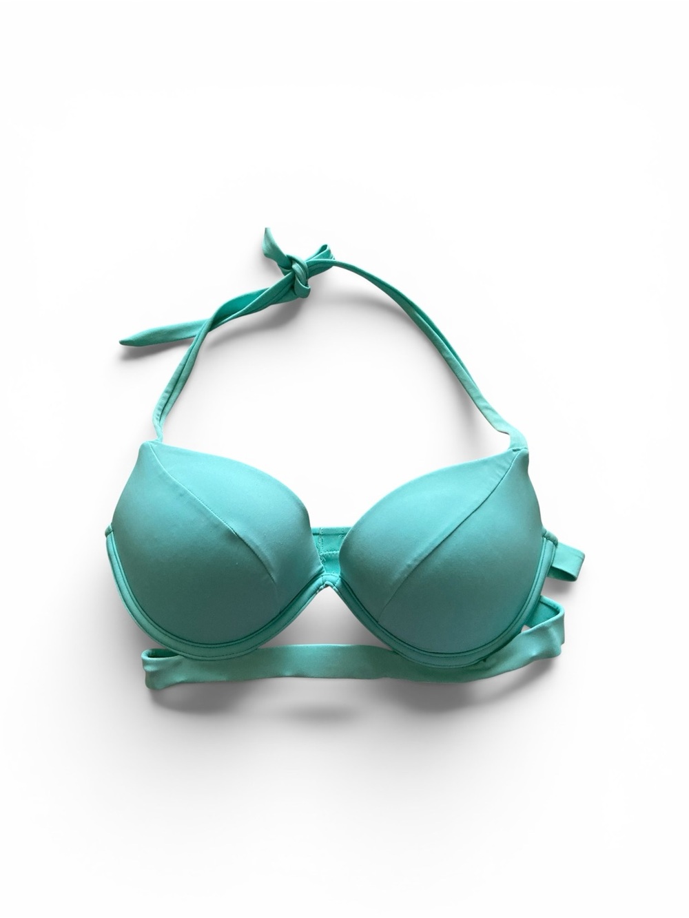 Victoria’s Secret underwire halter bikini top aqua green teal size 34D